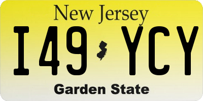 NJ license plate I49YCY