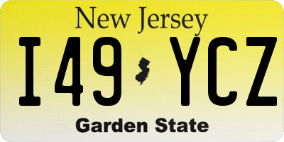NJ license plate I49YCZ