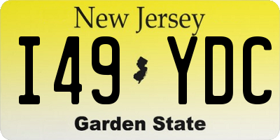 NJ license plate I49YDC