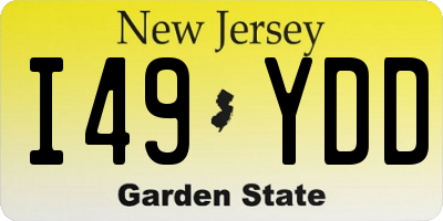 NJ license plate I49YDD