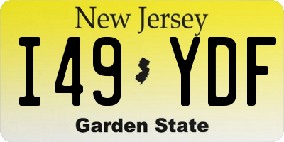 NJ license plate I49YDF