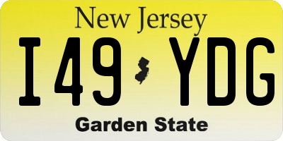 NJ license plate I49YDG