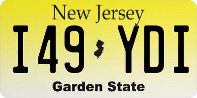 NJ license plate I49YDI