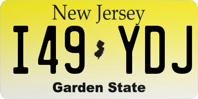 NJ license plate I49YDJ