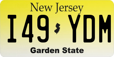 NJ license plate I49YDM