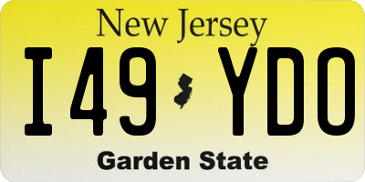 NJ license plate I49YDO