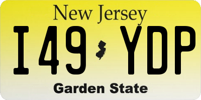 NJ license plate I49YDP