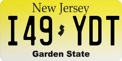 NJ license plate I49YDT