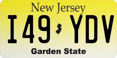 NJ license plate I49YDV