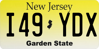 NJ license plate I49YDX