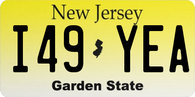 NJ license plate I49YEA