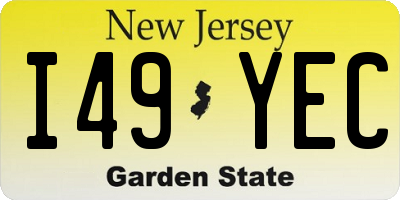 NJ license plate I49YEC