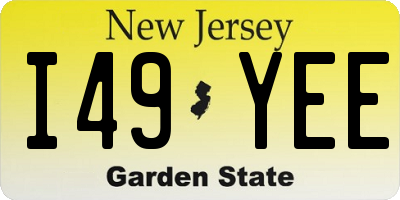NJ license plate I49YEE