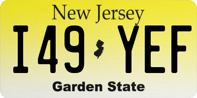 NJ license plate I49YEF