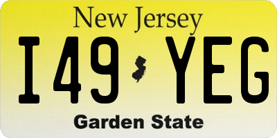 NJ license plate I49YEG