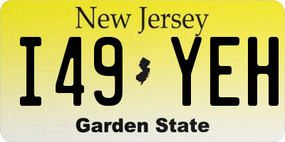 NJ license plate I49YEH