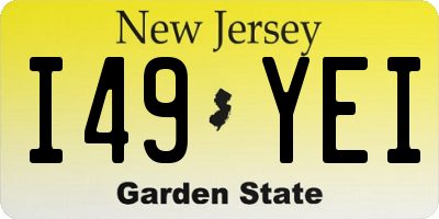 NJ license plate I49YEI