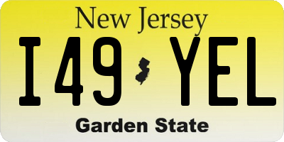 NJ license plate I49YEL