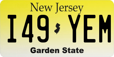 NJ license plate I49YEM