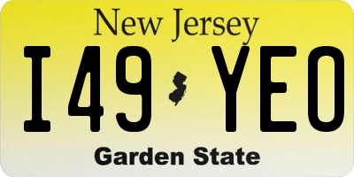 NJ license plate I49YEO