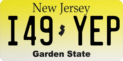 NJ license plate I49YEP