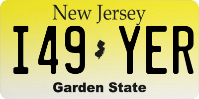 NJ license plate I49YER