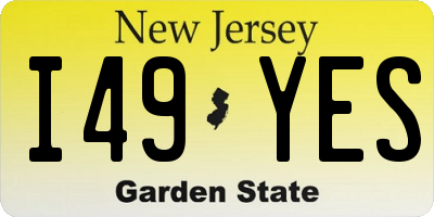 NJ license plate I49YES