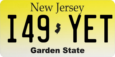 NJ license plate I49YET