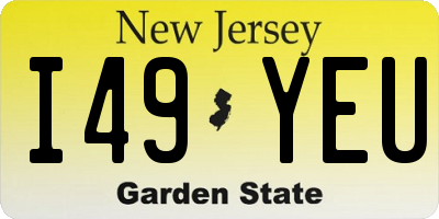 NJ license plate I49YEU