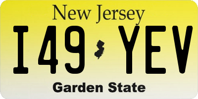 NJ license plate I49YEV