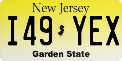 NJ license plate I49YEX