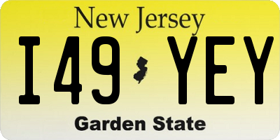 NJ license plate I49YEY