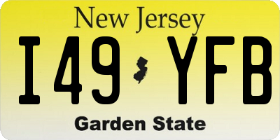 NJ license plate I49YFB