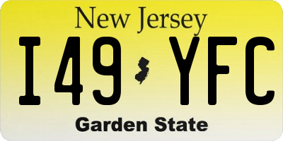 NJ license plate I49YFC