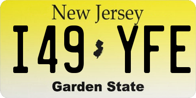 NJ license plate I49YFE