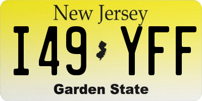 NJ license plate I49YFF
