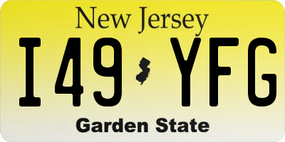 NJ license plate I49YFG