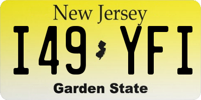 NJ license plate I49YFI