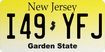 NJ license plate I49YFJ