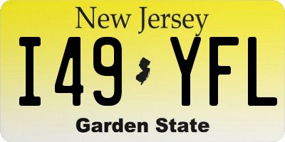 NJ license plate I49YFL