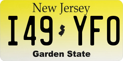 NJ license plate I49YFO