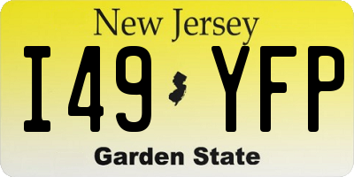 NJ license plate I49YFP