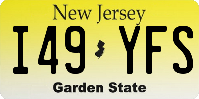 NJ license plate I49YFS
