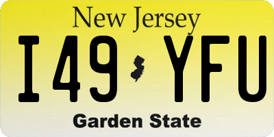 NJ license plate I49YFU