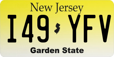 NJ license plate I49YFV