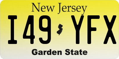NJ license plate I49YFX