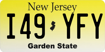 NJ license plate I49YFY