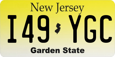 NJ license plate I49YGC