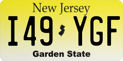 NJ license plate I49YGF