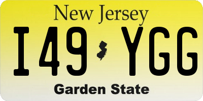 NJ license plate I49YGG